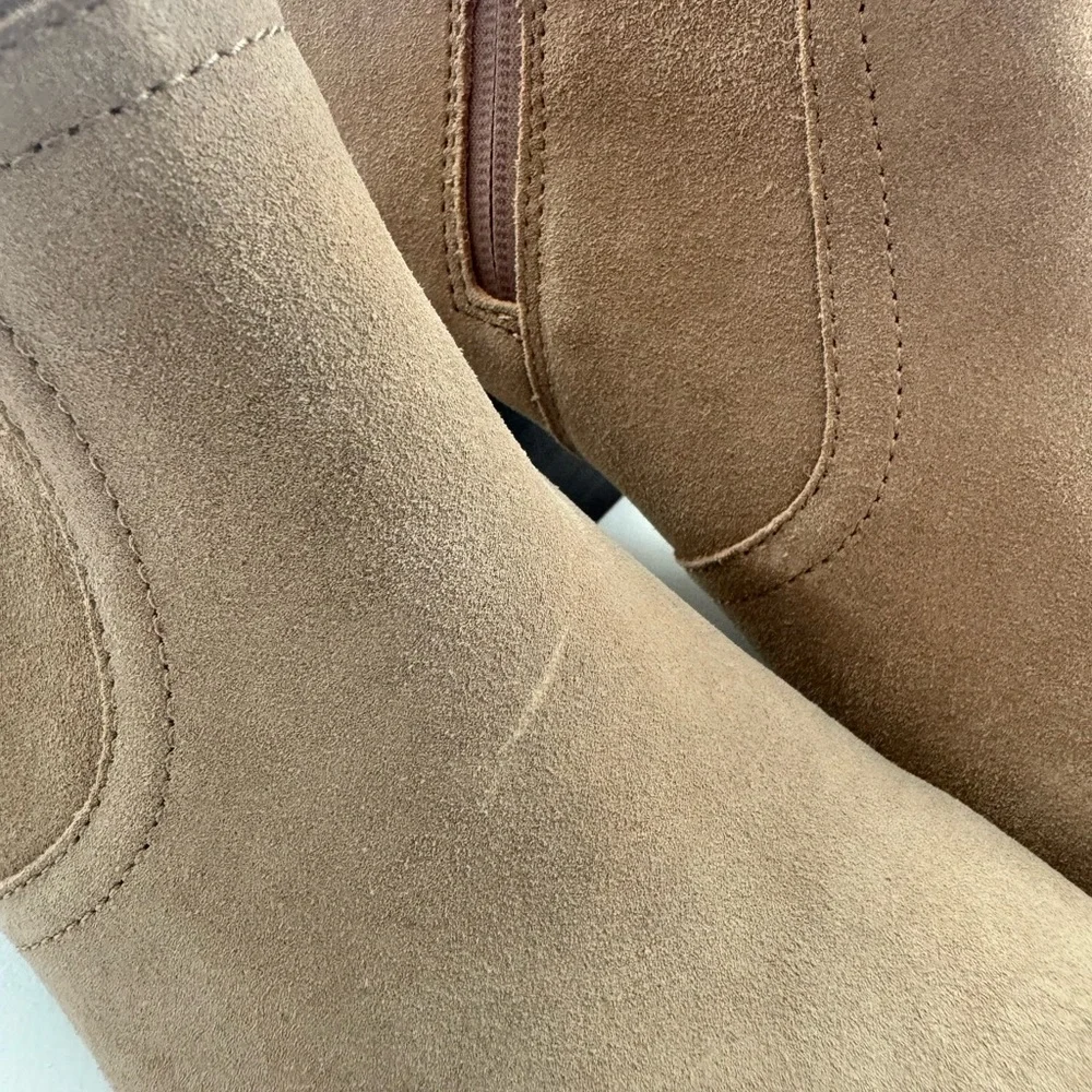 Blondo‎ Women's Sadie Ankle Boot 9.5 Taupe Suede Waterproof